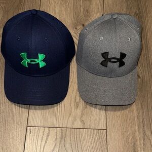 Under Armour Blue and Gray Caps Set